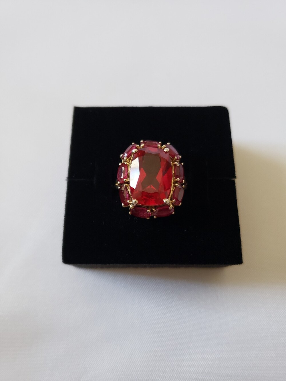 Sterling Silver Over Gold-plate Ruby Ring Size 9